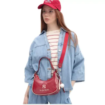 New York Yankees Mlb_036 17X20X7 Kol Kırmızı Kadın Çanta - 2