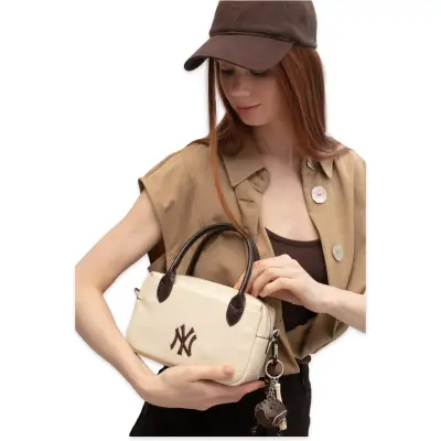 New York Yankees Mlb_038 15X21X9 El Bej Kadın Çanta 