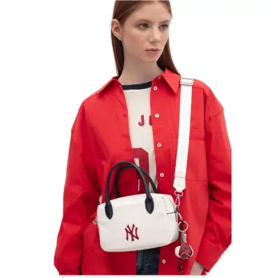 New York Yankees Mlb_038 15X21X9 El Beyaz Kadın Çanta 