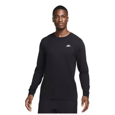 Nike Ar5193 Sportswear Club Long-Sleeve Siyah Erkek T-Shirt - 1