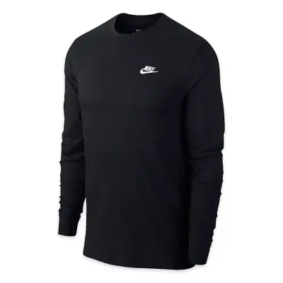 Nike Ar5193 Sportswear Club Long-Sleeve Siyah Erkek T-Shirt - 3