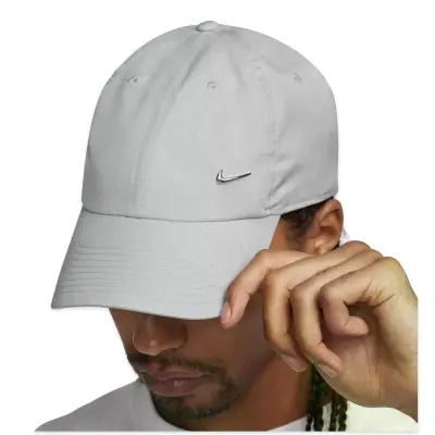 Nike Fb5372 Dri-Fit Club Unstructured Metal Swoosh Cap Gri Unisex Şapka - 4