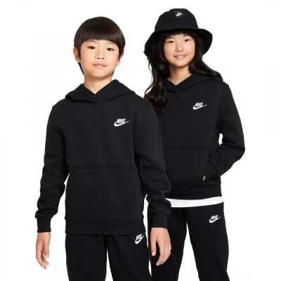 Nike Fd3000 Nike Sportswear Club Fleece Pullover Kids Hoodie Siyah Çocuk Sweatshirt - Nike