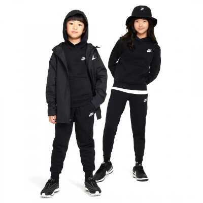 Nike Fd3000 Nike Sportswear Club Fleece Pullover Kids Hoodie Siyah Çocuk Sweatshirt - 3