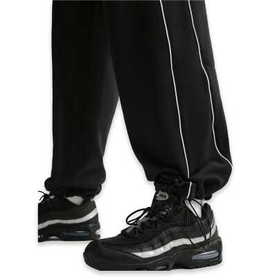 Nike If1284 Nike Air Open-Hem Fleece Pants Siyah-Beyaz Erkek Eşofman Altı - 3