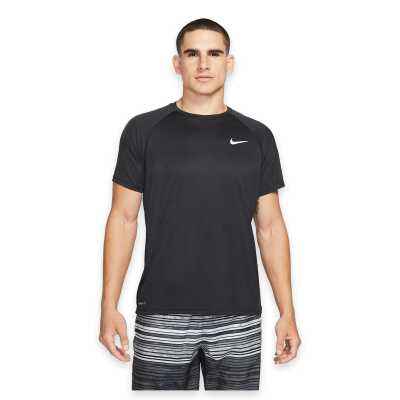 Nike Swim Nessa586 Hydroguard Solid Sleeve Siyah Erkek T-Shirt - Nike