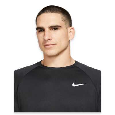 Nike Swim Nessa586 Hydroguard Solid Sleeve Siyah Erkek T-Shirt - 4