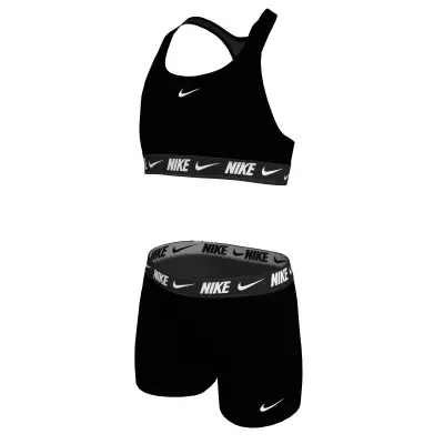 Nike Swim Nessg730 Logo Tape Racerback Bikini & S Takim Siyah Kadın Yüzme - 1