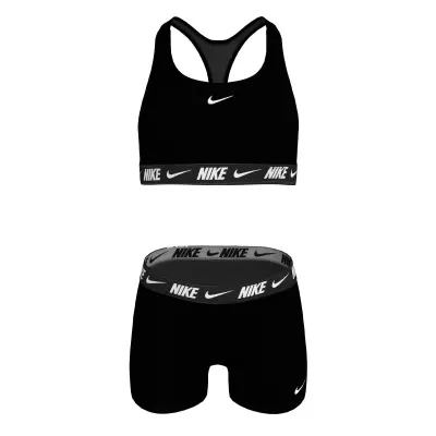 Nike Swim Nessg730 Logo Tape Racerback Bikini & S Takim Siyah Kadın Yüzme - 3