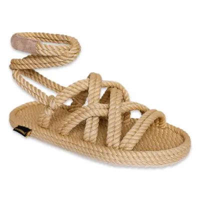 Nomadic Republic Roma Kauçuk Tabanlı Halat Bej Kadın Sandalet - 1