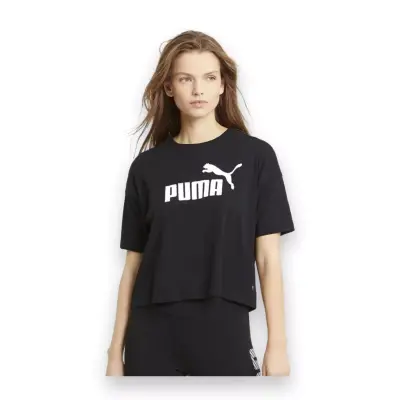 Puma 586866 Ess Cropped Logo Siyah Kadın T-Shirt - 1