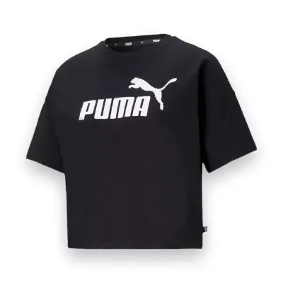 Puma 586866 Ess Cropped Logo Siyah Kadın T-Shirt - 4