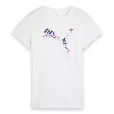 Puma 685081 Graphics Floral Cat Logo Tee Beyaz Kadın T-Shirt - 4