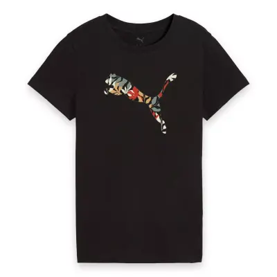 Puma 685081 Graphics Floral Cat Logo Tee Siyah Kadın T-Shirt - 4