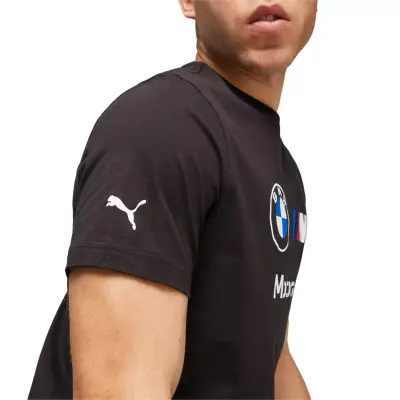 Puma Bmw Mms Ess Logo Tee Siyah Unisex T-Shirt - 4