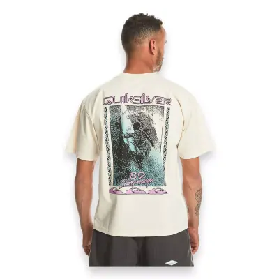Quiksilver Eqyzt07605 Back Flash Ss Krem Erkek T-Shirt - 2