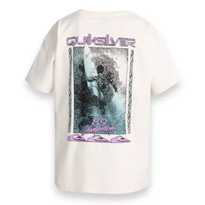 Quiksilver Eqyzt07605 Back Flash Ss Krem Erkek T-Shirt - 4