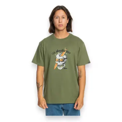 Quiksilver Eqyzt07674 One Last Surf Ss Yeşil Erkek T-Shirt - 1