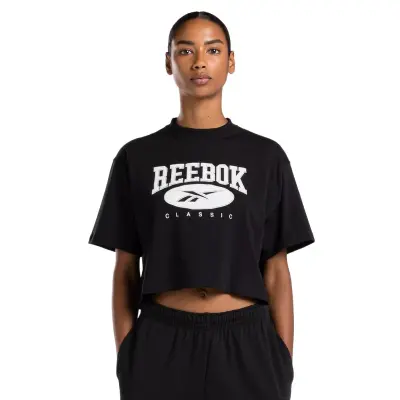 Reebok 100036314 Classics Big Logo Cropped Siyah Kadın T-Shirt - 1