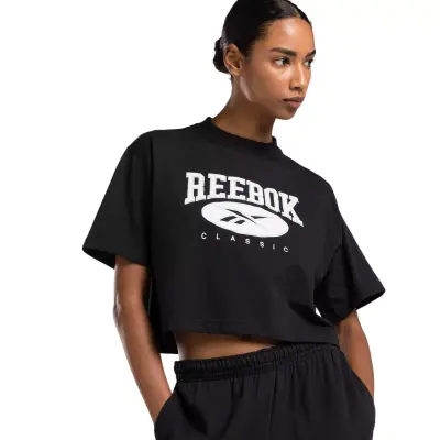 Reebok 100036314 Classics Big Logo Cropped Siyah Kadın T-Shirt - 4