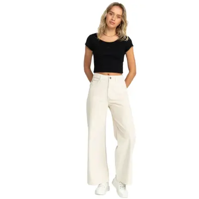Roxy Erjnp03523 Ls Tekstil Pantolon Beyaz Kadın Pantolon - 3