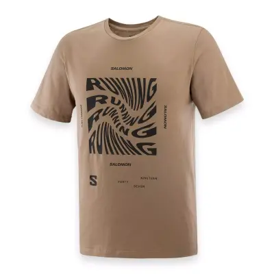 Salomon Lc2218800 Running Graphic Kahverengi Erkek T-Shirt - 3