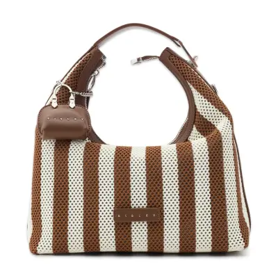 Sisley Sly_321 27X30X13 El Kahve-Beyaz Kadın Çanta 