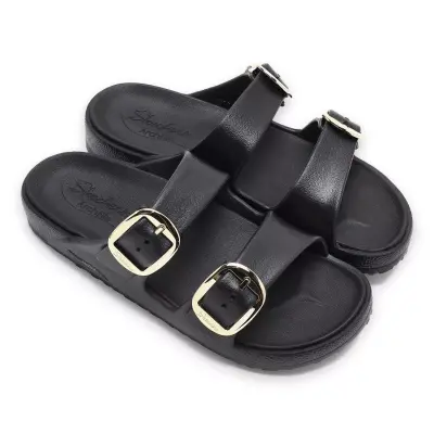 Skechers 111592 Arch Fit Cali Breeze 2.0 Gold Star Çift Bantli Siyah Kadın Terlik - 1