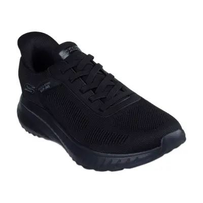 Skechers 118312 Bobs Squad Chaos Solid Step Vegan Slip-Ins Günlük Siyah Erkek Spor Ayakkab 