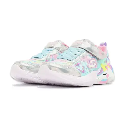 Skechers 303063 Unicorn Dreams Heart Sparkles Işikli Gümüş Kız Çocuk Spor Ayakkabı - 4
