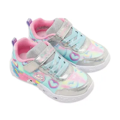 Skechers 303064 N Unicorn Charmer Lil Heart Sparkles Işikli Gümüş Kız Çocuk Spor Ayakkabı - 4