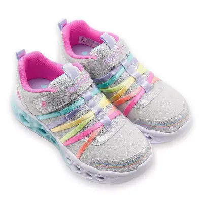 Skechers 303252 L Flutter Heart Lights Rainbow Bestie Günlük Gümüş Kız Çocuk Spor Ayakkabı - 1