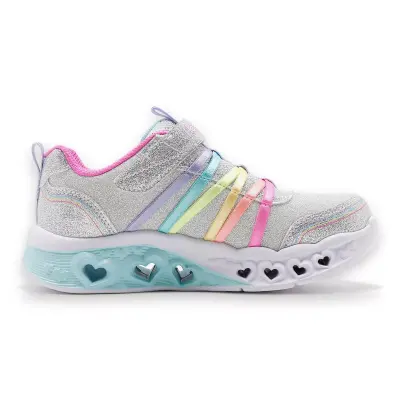 Skechers 303252 L Flutter Heart Lights Rainbow Bestie Günlük Gümüş Kız Çocuk Spor Ayakkabı - 3