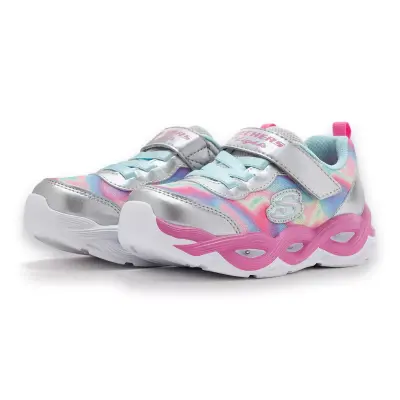 Skechers 303716-B Twisty Glow Gümüş Kız Çocuk Spor Ayakkabı - 3