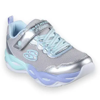 Skechers 303717 L Twisty Glow Gümüş Kız Çocuk Spor Ayakkabı 
