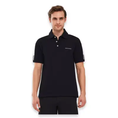Skechers S221047 M Colorblock Polo Siyah Erkek T-Shirt 