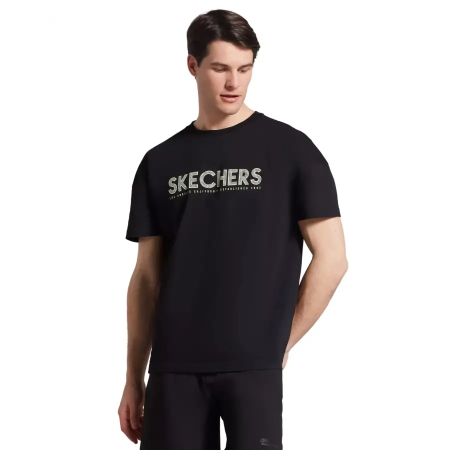 Skechers S221135 M Graphic Tee Big Logo Siyah Erkek T-Shirt - 1