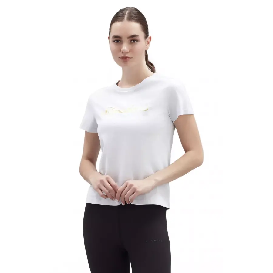 Skechers S221180 W Graphic Tee Shiny Logo Beyaz Kadın T-Shirt - 1