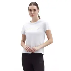 Skechers S221180 W Graphic Tee Shiny Logo Beyaz Kadın T-Shirt 
