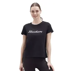 Skechers S221180 W Graphic Tee Shiny Logo Siyah Kadın T-Shirt 