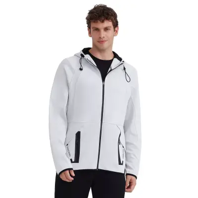 Skechers S232184M 2Xi-Lock Full Zip Hoodie Beyaz Erkek Ceket - 1