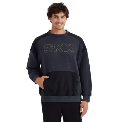 Skechers S232277 M Lw Fleece Crew Neck Sweat Gri Erkek Sweatshirt - 1