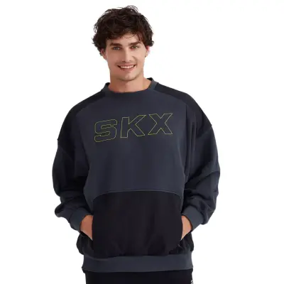 Skechers S232277 M Lw Fleece Crew Neck Sweat Gri Erkek Sweatshirt - 2