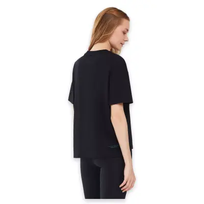 Skechers S241011 Graphic W Sleeve Siyah Kadın T-Shirt - 3