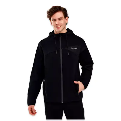 Skechers S241035 2Xi-Lock M Full Zip Hoodie Siyah Erkek Ceket - 1