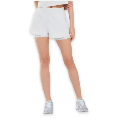 Skechers S241144 Performance Coll 4Inch 2 In 1Shor Gri Kadın Şort 