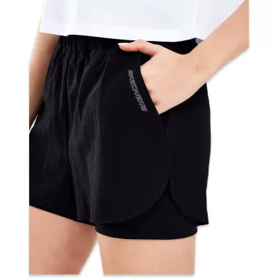 Skechers S241144 Performance Coll 4Inch 2 In 1 Siyah Kadın Şort - 1