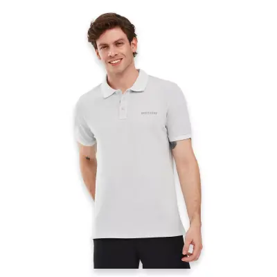Skechers S241165 Organic Collm Sleeve Polo Gri Erkek T-Shirt 
