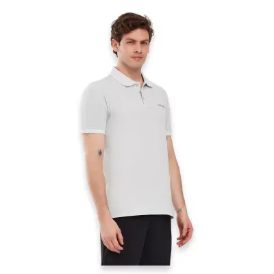 Skechers S241165 Organic Collm Sleeve Polo Gri Erkek T-Shirt - 2