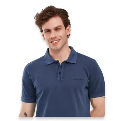 Skechers S241165 Organic Collm Sleeve Polo Lacivert Erkek T-Shirt - 5